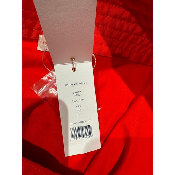 Tory Burch Holiday Red Wrap Skirt Plus Size 1X NWT - Picture 8 of 16